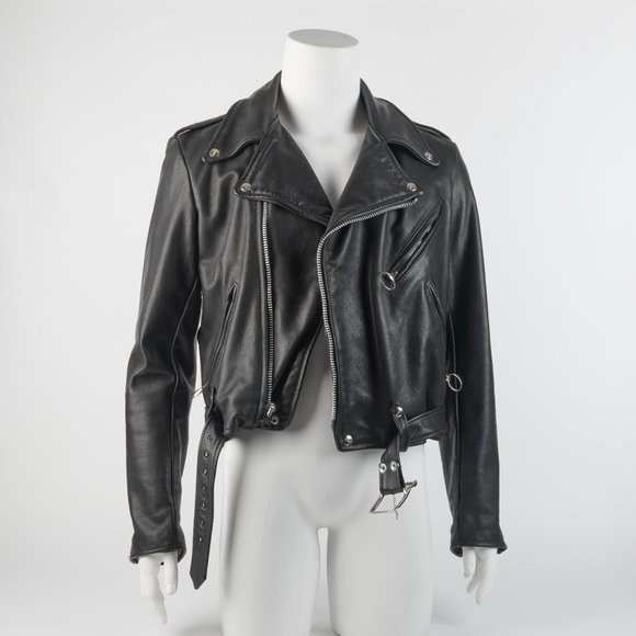 Brooks Black Leather Brando Motorcycle Jacket SIze 40 Made in USA Talon … - Picture 2 of 16
